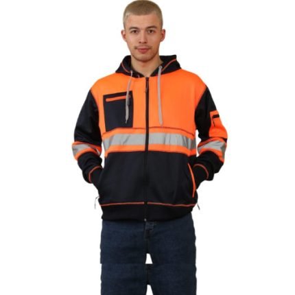 New Ak Exclusive 5 Zips Hi Vis Zipper Hoodie - Orange