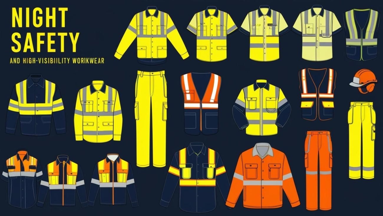 Night Safety Clothing and High-Visibility Workwear Clothing