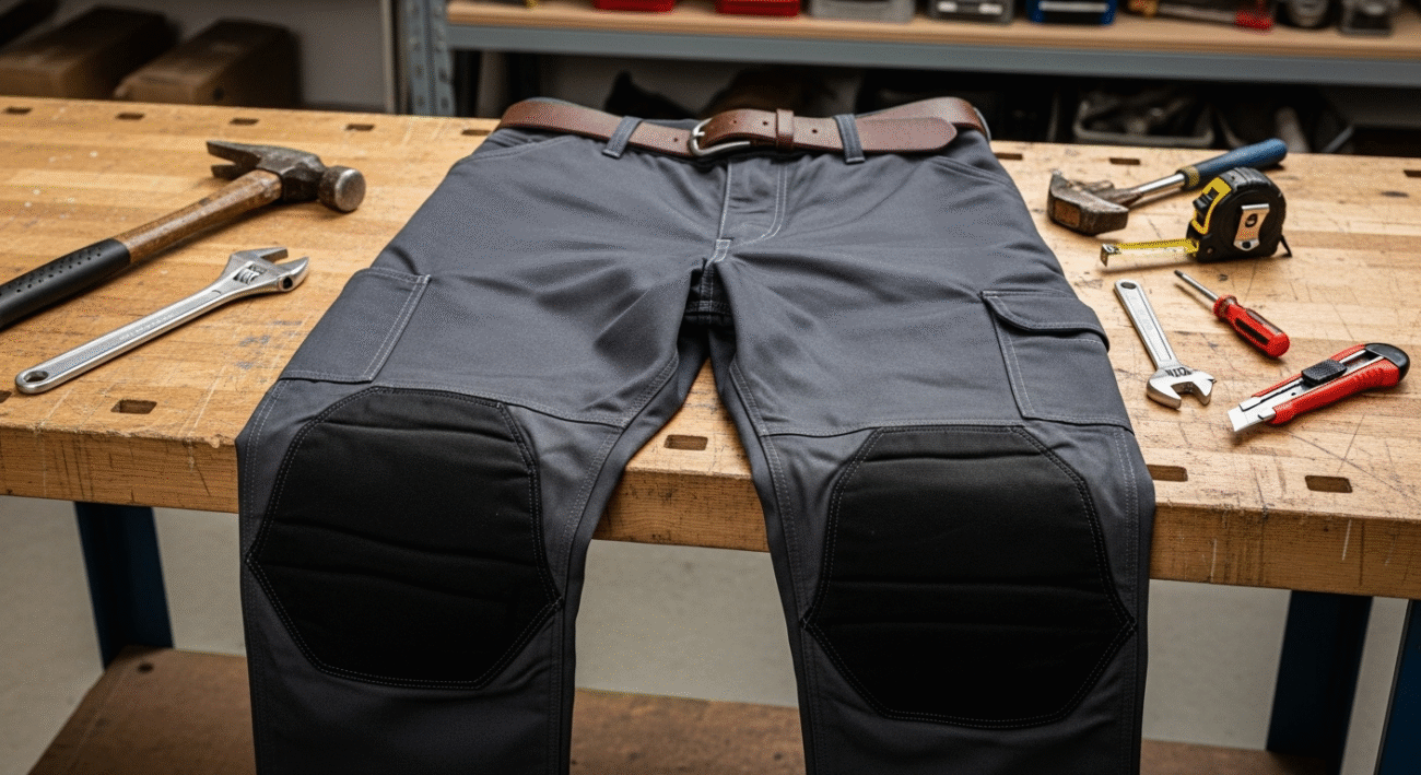Men's Heavy-Duty Work Trousers with Knee Pad Pockets
