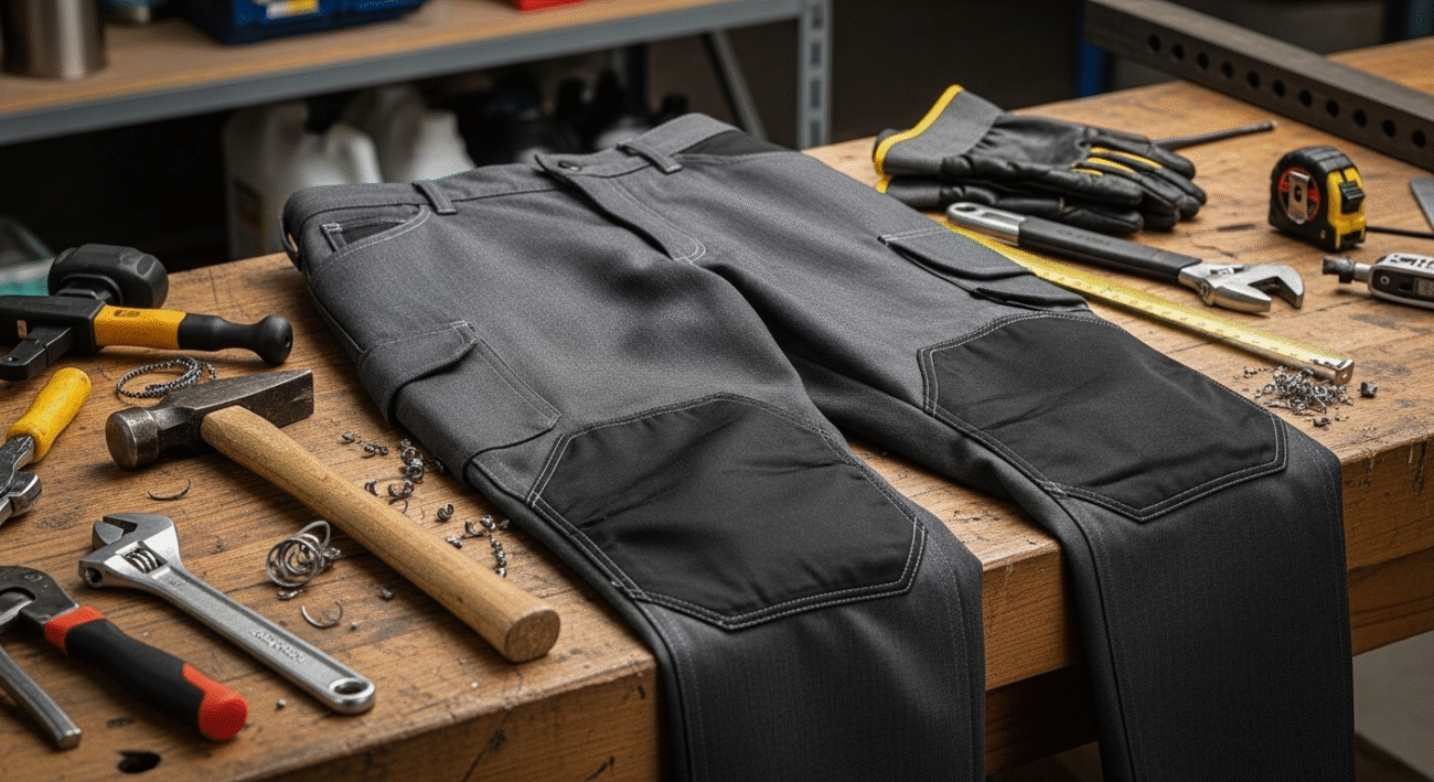 Men's Heavy-Duty Work Trousers with Knee Pad Pockets