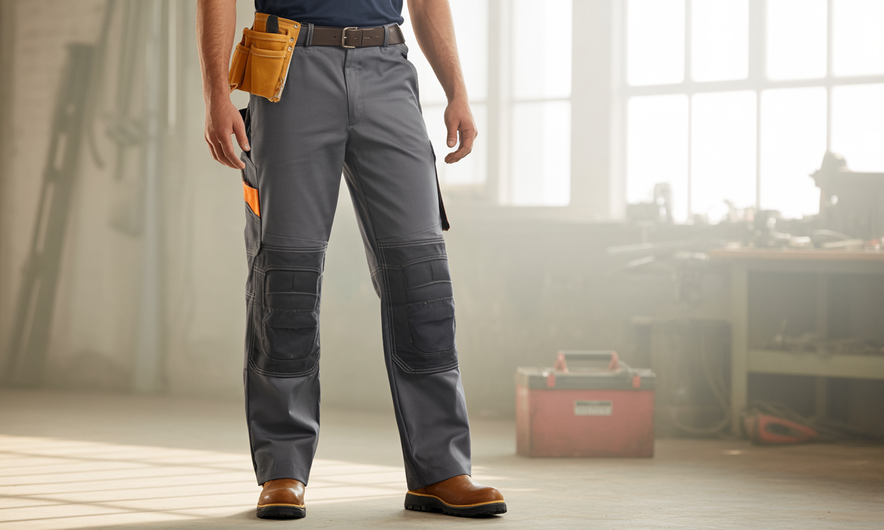 Men's Heavy-Duty Work Trousers with Knee Pad Pockets